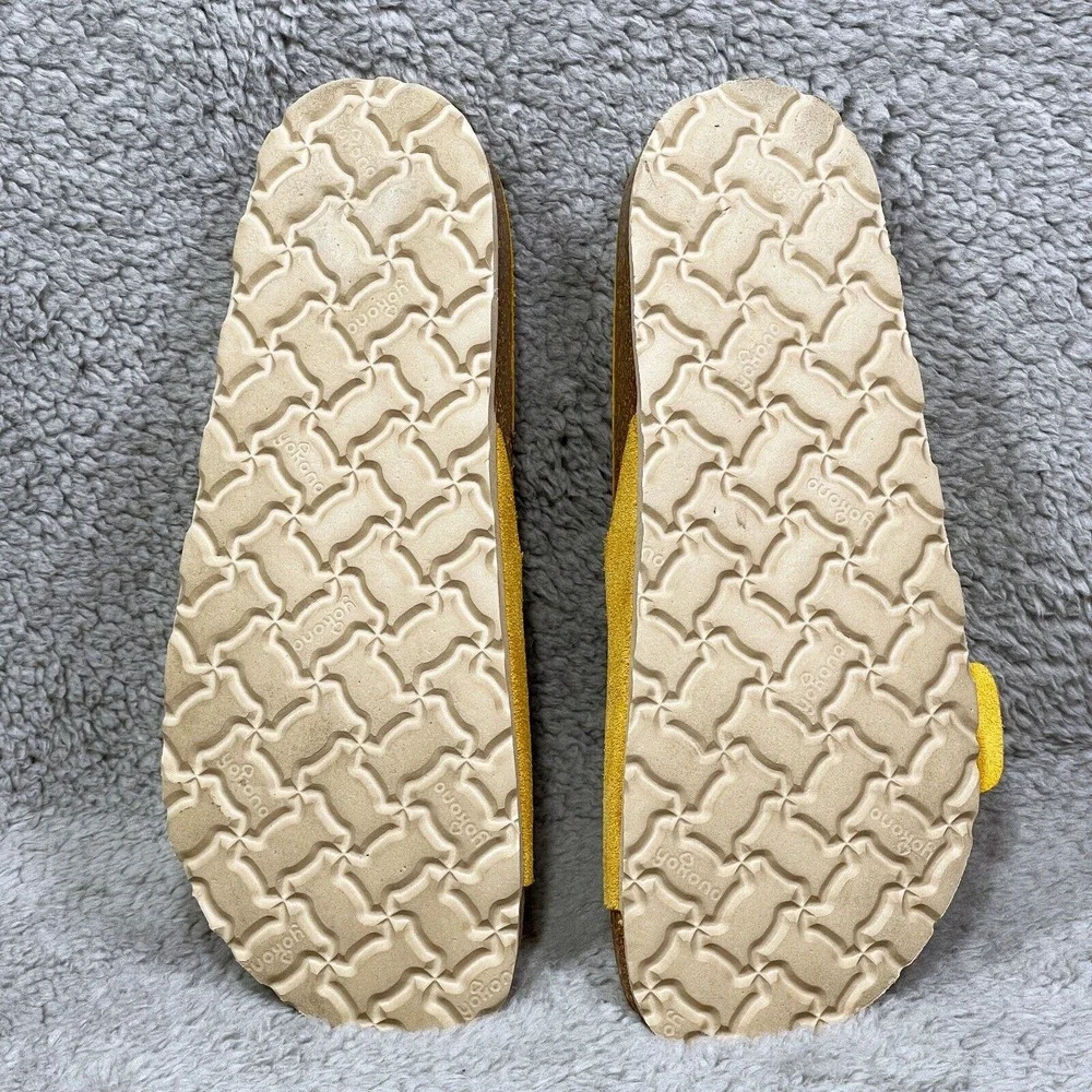 Yokono Oasis Womens Size 6 Slide Sandals Shoes Yellow Sock Leather Buckle